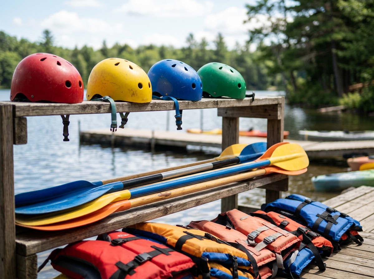 Activity equipment laid out ready for visitors