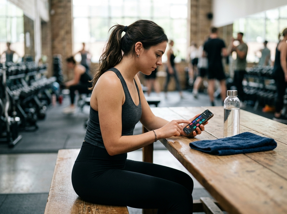 Member booking a fitness class on a gym website on a phone