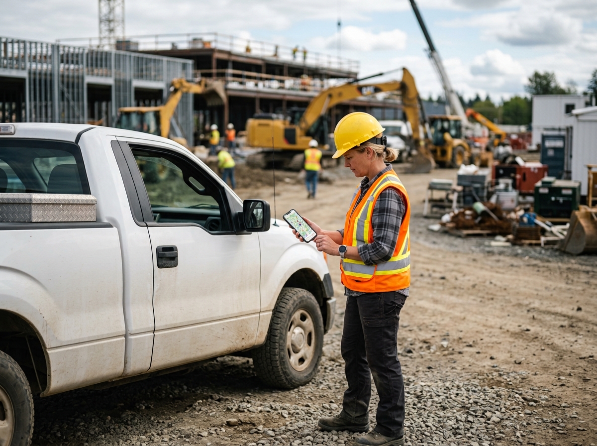 Site manager finding an equipment dealer on a phone