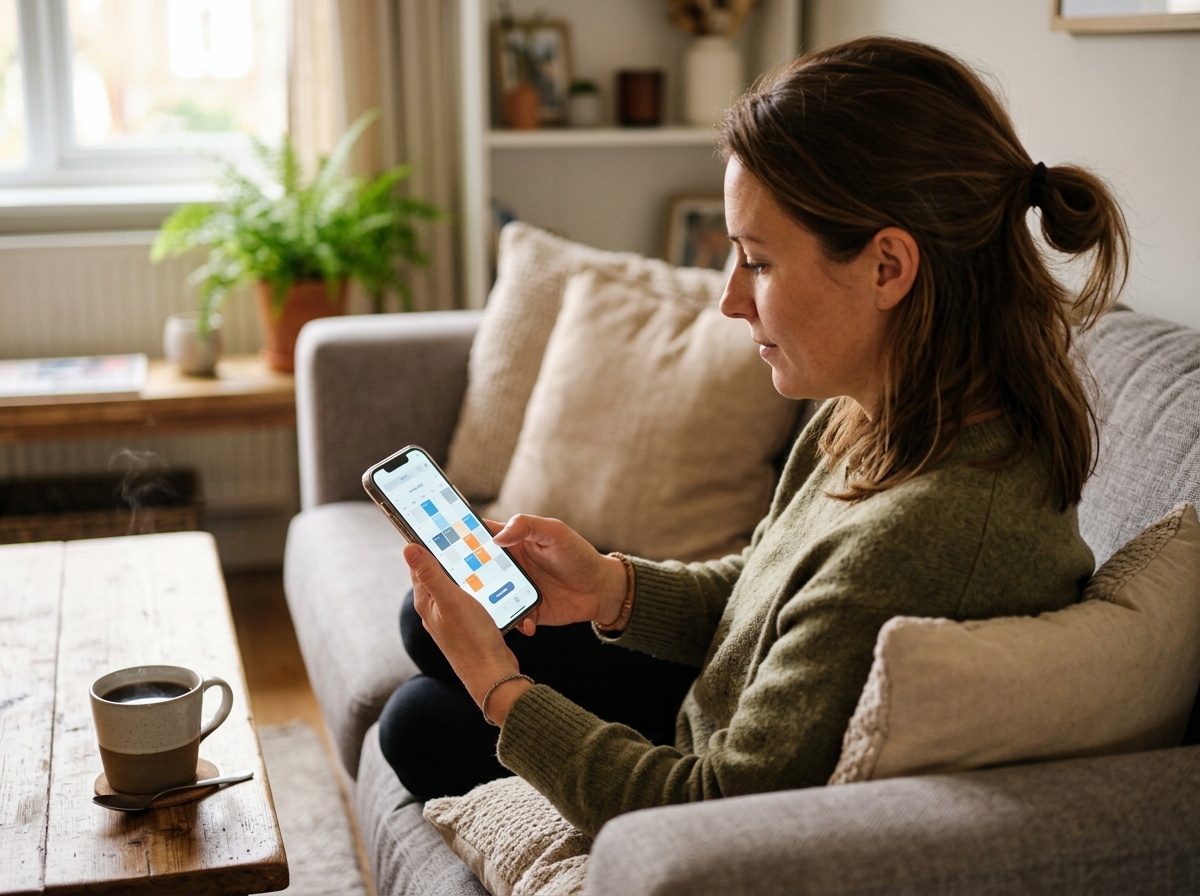 Customer booking a local service online on a phone