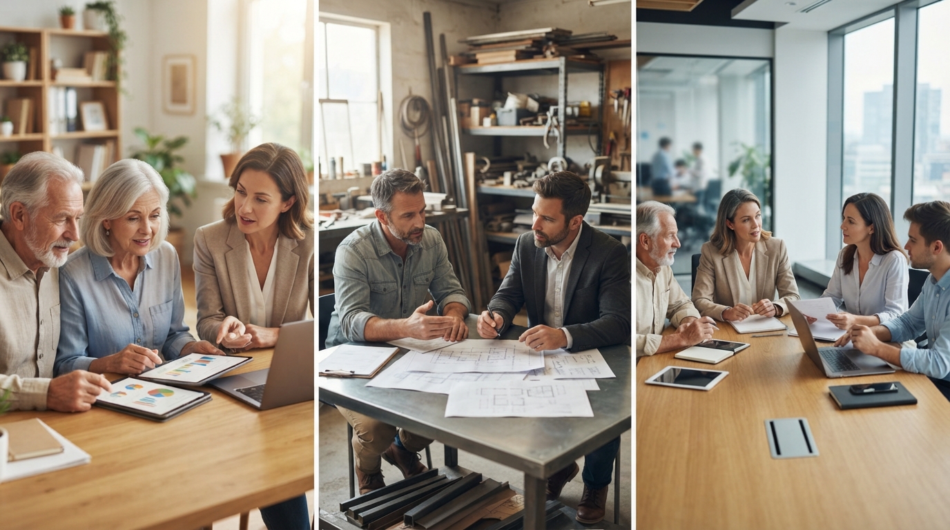 A retirement review, a business owner planning session and a family wealth meeting
