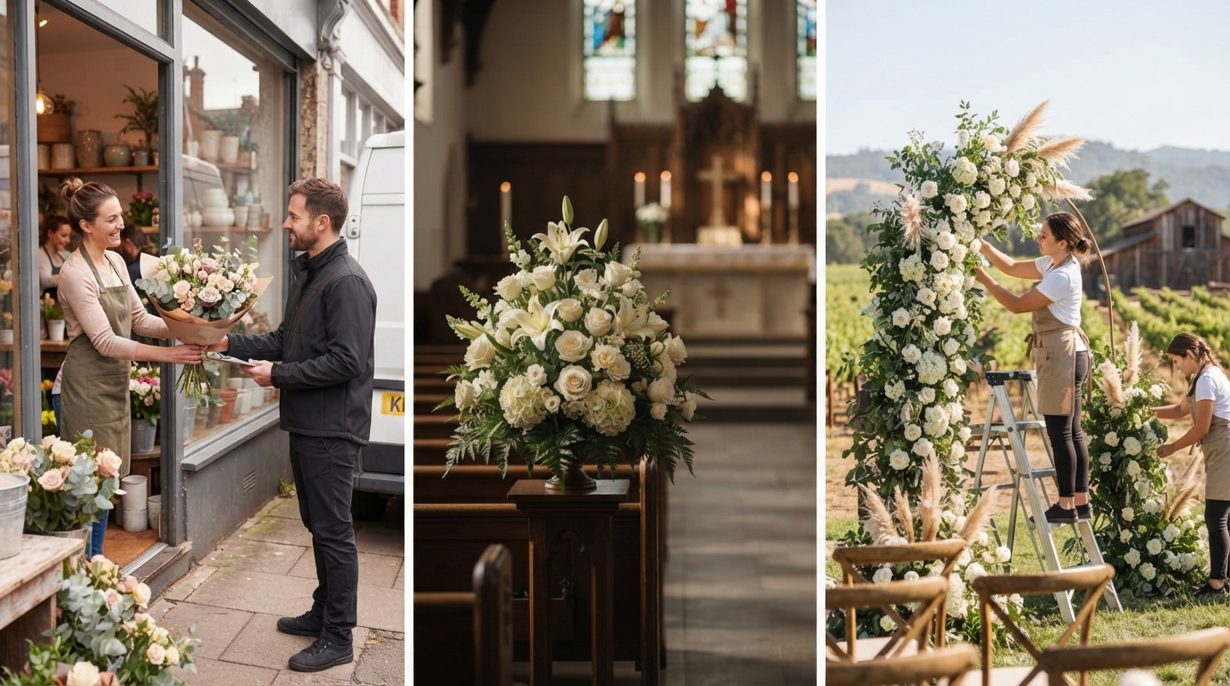 Same-day delivery, sympathy arrangements and wedding flowers