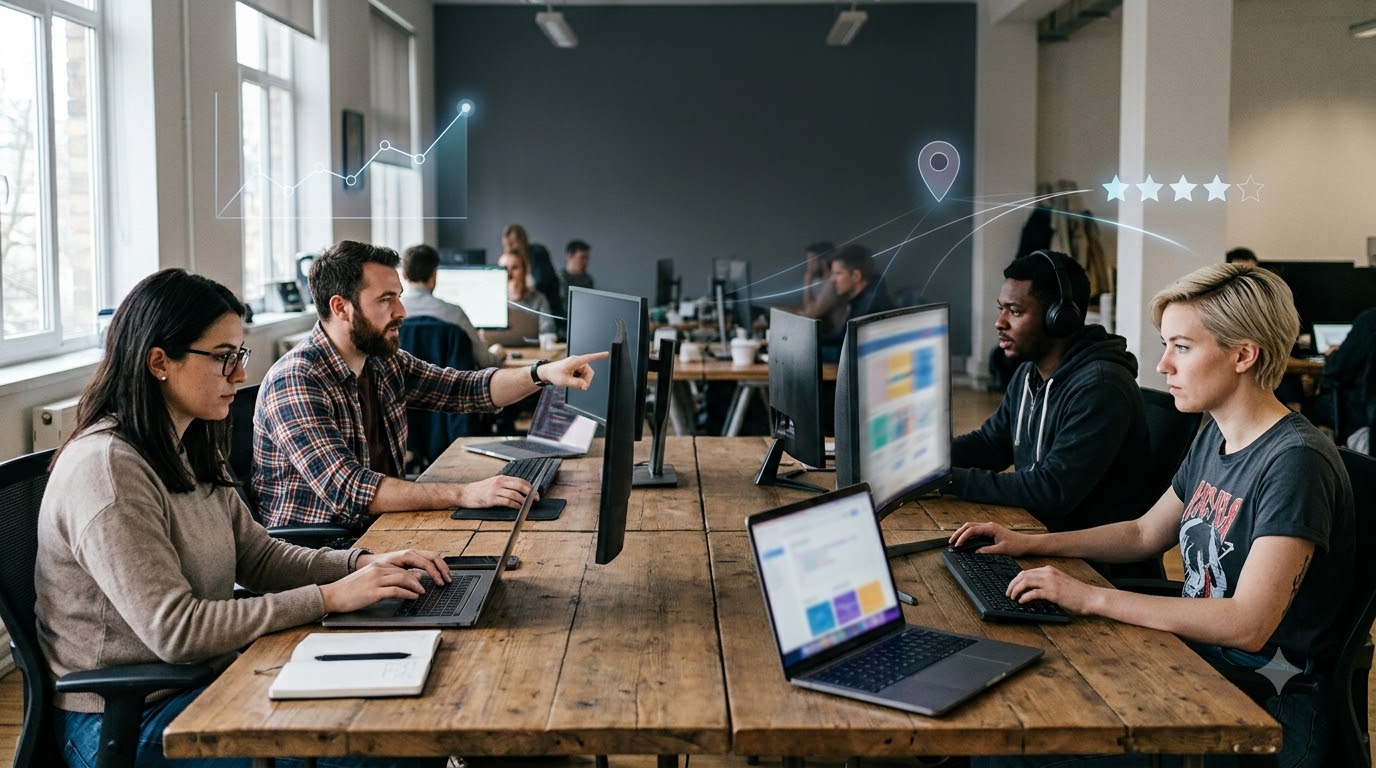 Web developers building sites for different industries